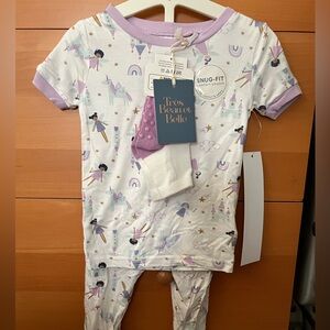 Tres Beau et Belle NWT bamboo loungewear 3pc pajama set sensitive skin 12m